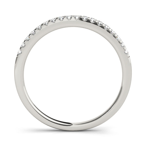 Shared Prong Diamond Half Eternity Ring in Gold & Platinum