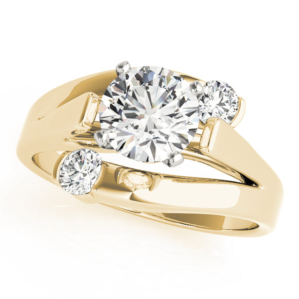 Elegant Solitaires Round Diamond Engagement Ring in 10K/14K gold and platinum with certified lab-grown or natural diamonds
