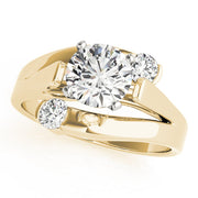 Elegant Solitaires Round Diamond Engagement Ring in 10K/14K gold and platinum with certified lab-grown or natural diamonds