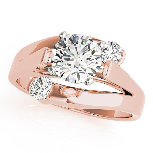 Elegant Solitaires Round Diamond Engagement Ring in 10K/14K gold and platinum with certified lab-grown or natural diamonds