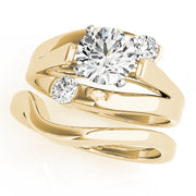Elegant Solitaires Round Diamond Engagement Ring in 10K/14K gold and platinum with certified lab-grown or natural diamonds