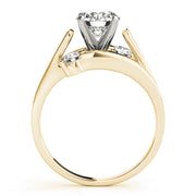 Elegant Solitaires Round Diamond Engagement Ring in 10K/14K gold and platinum with certified lab-grown or natural diamonds