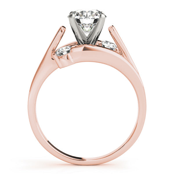 Elegant Solitaires Round Diamond Engagement Ring in 10K/14K gold and platinum with certified lab-grown or natural diamonds