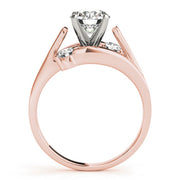 Elegant Solitaires Round Diamond Engagement Ring in 10K/14K gold and platinum with certified lab-grown or natural diamonds