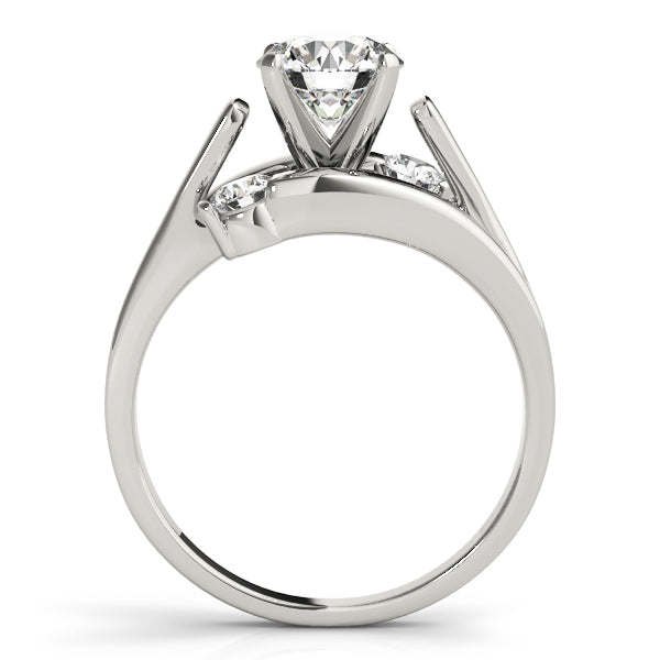 Elegant Solitaires Round Diamond Engagement Ring in 10K/14K gold and platinum with certified lab-grown or natural diamonds