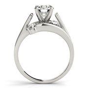 Elegant Solitaires Round Diamond Engagement Ring in 10K/14K gold and platinum with certified lab-grown or natural diamonds