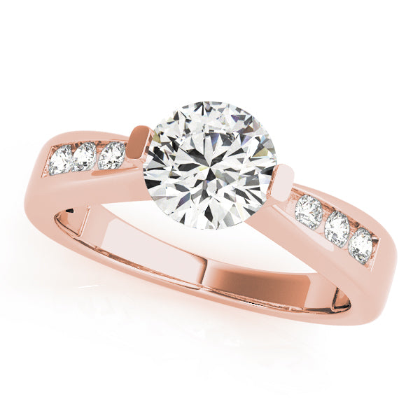 Vintage-Inspired Channel-Set Round Diamond Engagement Ring in 10K/14K gold and platinum with certified lab-grown or natural diamonds