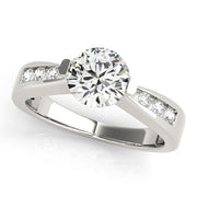 Vintage-Inspired Channel-Set Round Diamond Engagement Ring in 10K/14K gold and platinum with certified lab-grown or natural diamonds