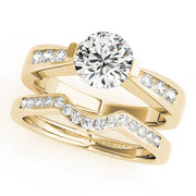 Vintage-Inspired Channel-Set Round Diamond Engagement Ring in 10K/14K gold and platinum with certified lab-grown or natural diamonds