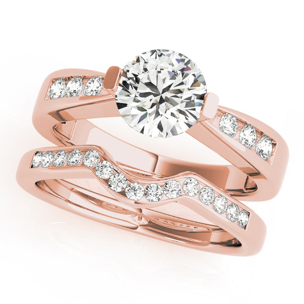 Vintage-Inspired Channel-Set Round Diamond Engagement Ring in 10K/14K gold and platinum with certified lab-grown or natural diamonds