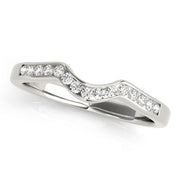 Curved Bands Half Eternity Ring in Gold & Platinum
