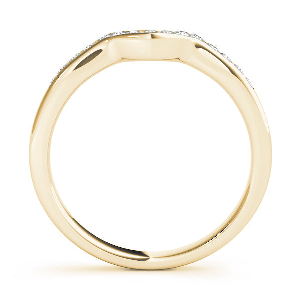 Curved Bands Half Eternity Ring in Gold & Platinum