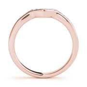 Curved Bands Half Eternity Ring in Gold & Platinum