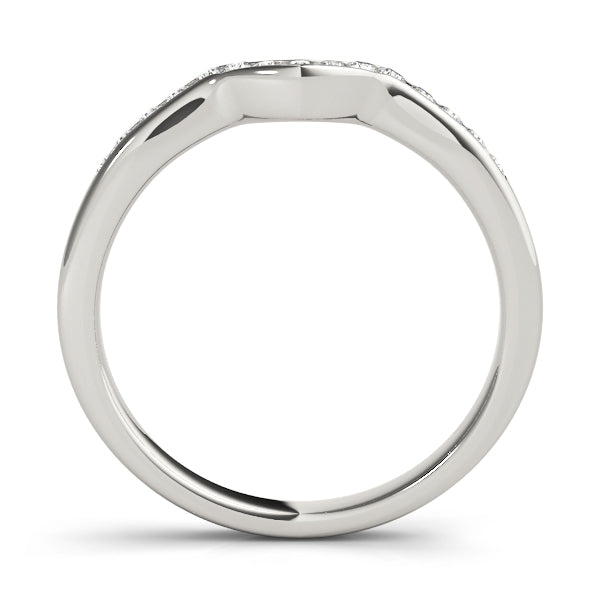 Curved Bands Half Eternity Ring in Gold & Platinum