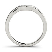 Curved Bands Half Eternity Ring in Gold & Platinum