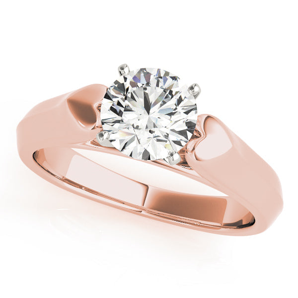 Heirloom Solitaires Round Diamond Engagement Ring in 10K/14K gold and platinum with certified lab-grown or natural diamonds