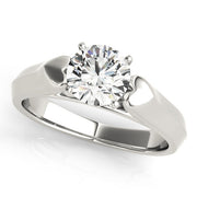 Heirloom Solitaires Round Diamond Engagement Ring in 10K/14K gold and platinum with certified lab-grown or natural diamonds