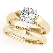 Heirloom Solitaires Round Diamond Engagement Ring in 10K/14K gold and platinum with certified lab-grown or natural diamonds