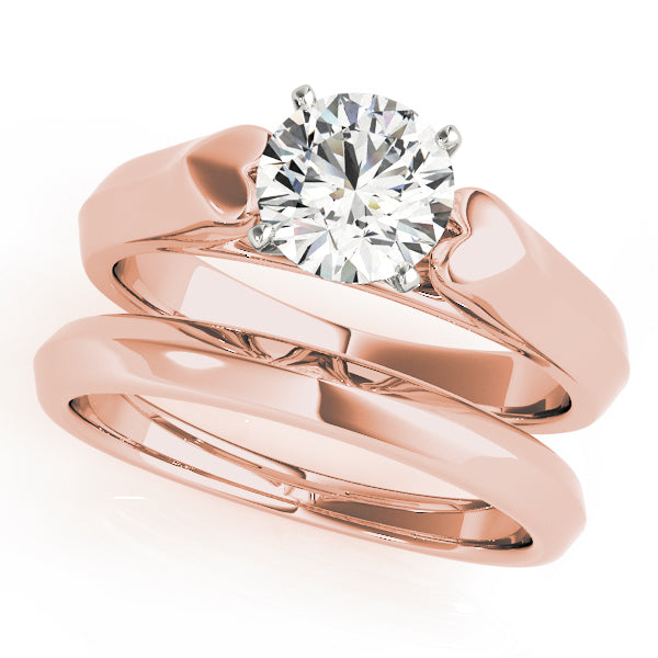 Heirloom Solitaires Round Diamond Engagement Ring in 10K/14K gold and platinum with certified lab-grown or natural diamonds