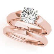 Heirloom Solitaires Round Diamond Engagement Ring in 10K/14K gold and platinum with certified lab-grown or natural diamonds