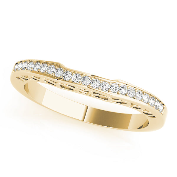 Curved Bands Half Eternity Ring in 10K/14K gold and platinum with certified lab-grown or natural diamonds