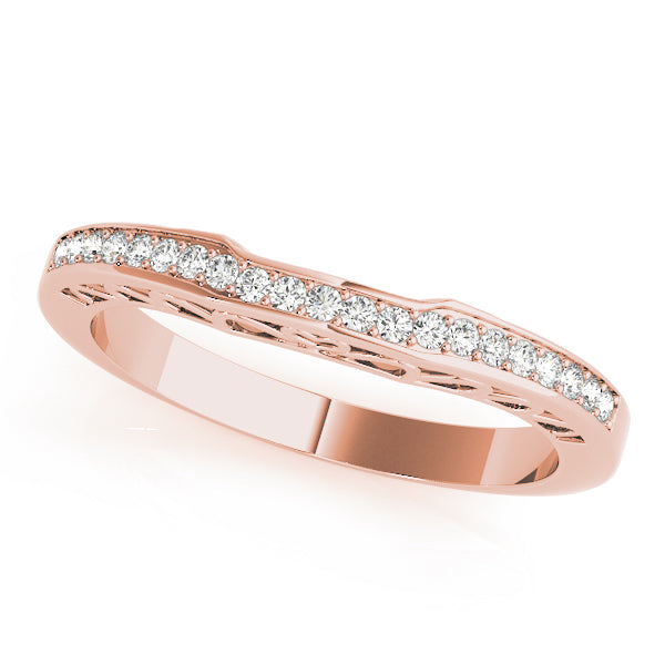 Curved Bands Half Eternity Ring in Gold & Platinum
