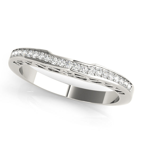 Curved Bands Half Eternity Ring in Gold & Platinum