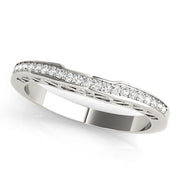 Curved Bands Half Eternity Ring in Gold & Platinum