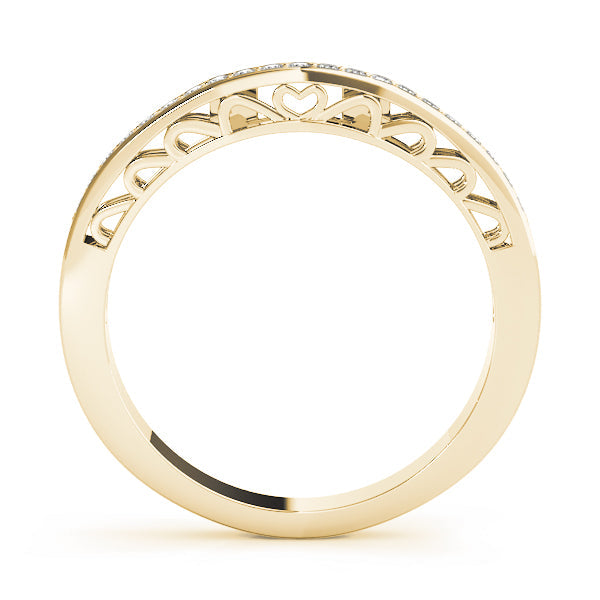 Curved Bands Half Eternity Ring in Gold & Platinum