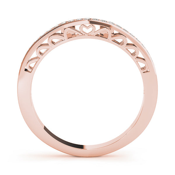 Curved Bands Half Eternity Ring in Gold & Platinum
