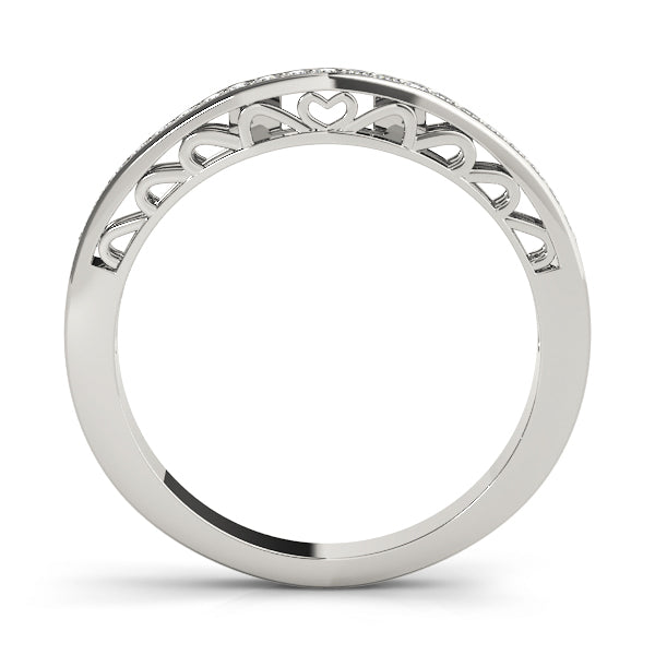 Curved Bands Half Eternity Ring in Gold & Platinum