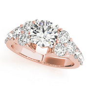 Iconic Cluster Sides Round Diamond Engagement Ring in 10K/14K gold and platinum with certified lab-grown or natural diamonds