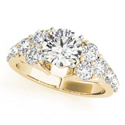 Iconic Cluster Sides Round Diamond Engagement Ring in 10K/14K gold and platinum with certified lab-grown or natural diamonds
