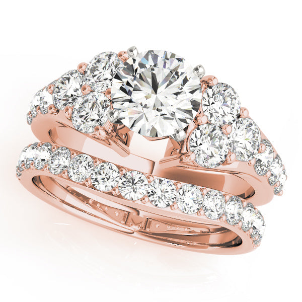 Iconic Cluster Sides Round Diamond Engagement Ring in 10K/14K gold and platinum with certified lab-grown or natural diamonds