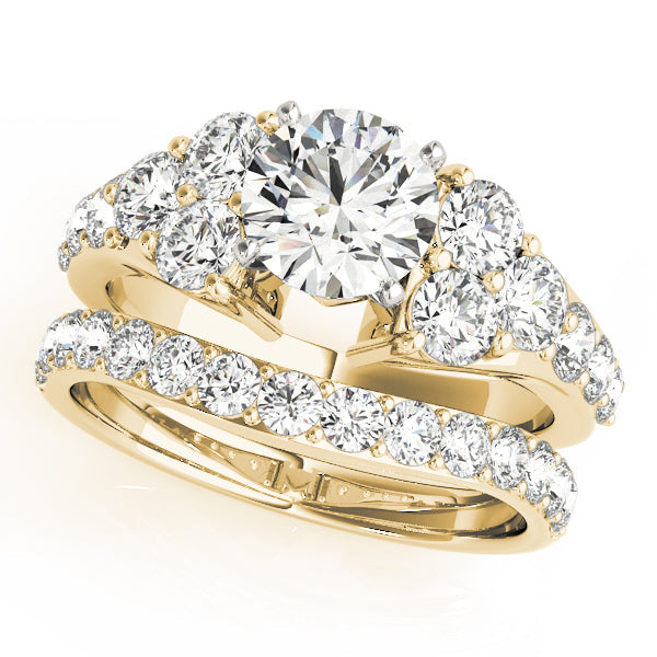 Iconic Cluster Sides Round Diamond Engagement Ring in 10K/14K gold and platinum with certified lab-grown or natural diamonds