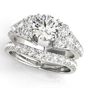 Iconic Cluster Sides Round Diamond Engagement Ring in 10K/14K gold and platinum with certified lab-grown or natural diamonds