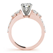 Iconic Cluster Sides Round Diamond Engagement Ring in 10K/14K gold and platinum with certified lab-grown or natural diamonds