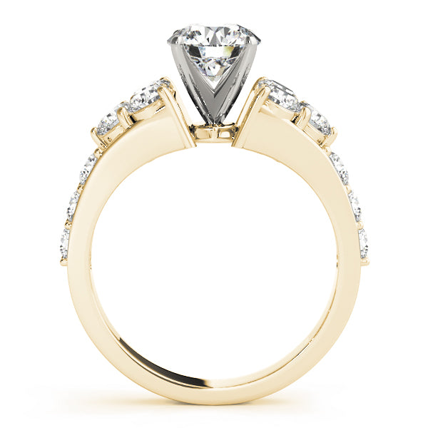 Iconic Cluster Sides Round Diamond Engagement Ring in 10K/14K gold and platinum with certified lab-grown or natural diamonds