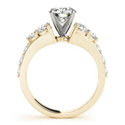 Iconic Cluster Sides Round Diamond Engagement Ring in 10K/14K gold and platinum with certified lab-grown or natural diamonds