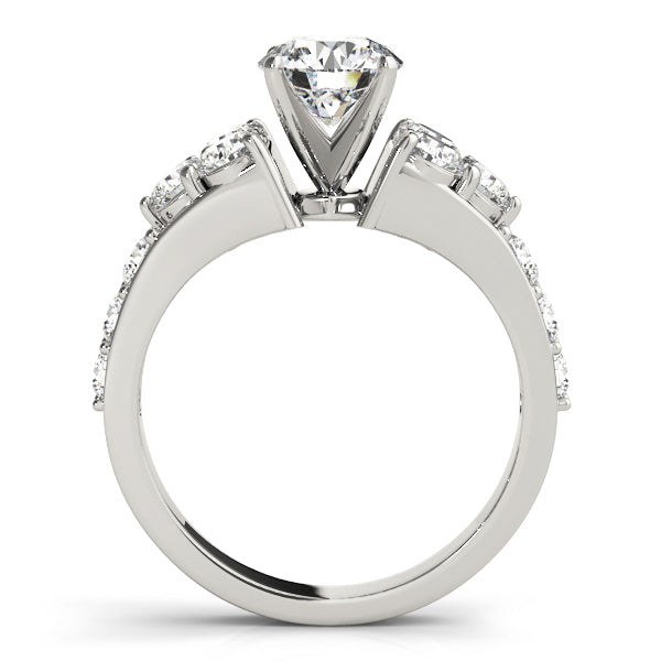 Iconic Cluster Sides Round Diamond Engagement Ring in 10K/14K gold and platinum with certified lab-grown or natural diamonds