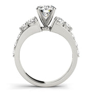 Iconic Cluster Sides Round Diamond Engagement Ring in 10K/14K gold and platinum with certified lab-grown or natural diamonds