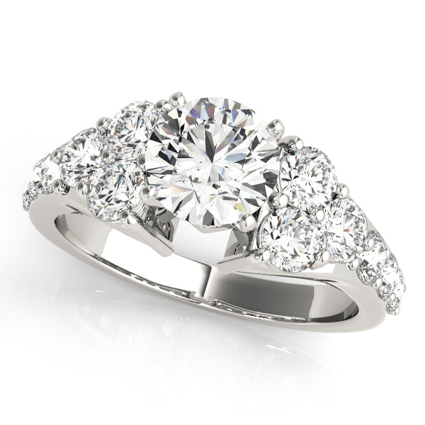 Iconic Cluster Sides Round Diamond Engagement Ring in 10K/14K gold and platinum with certified lab-grown or natural diamonds