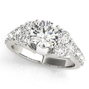Iconic Cluster Sides Round Diamond Engagement Ring in 10K/14K gold and platinum with certified lab-grown or natural diamonds