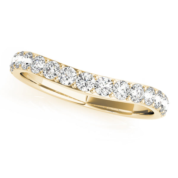 Prong Set Curved Half Eternity Ring in 10K/14K gold and platinum with certified lab-grown or natural diamonds