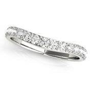 Prong Set Curved Half Eternity Ring in Gold & Platinum