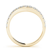 Prong Set Curved Half Eternity Ring in Gold & Platinum