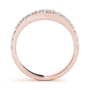 Prong Set Curved Half Eternity Ring in Gold & Platinum