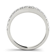 Prong Set Curved Half Eternity Ring in Gold & Platinum