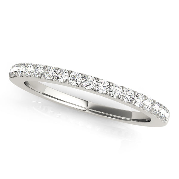 Shared Prong Half Eternity Ring in Gold & Platinum