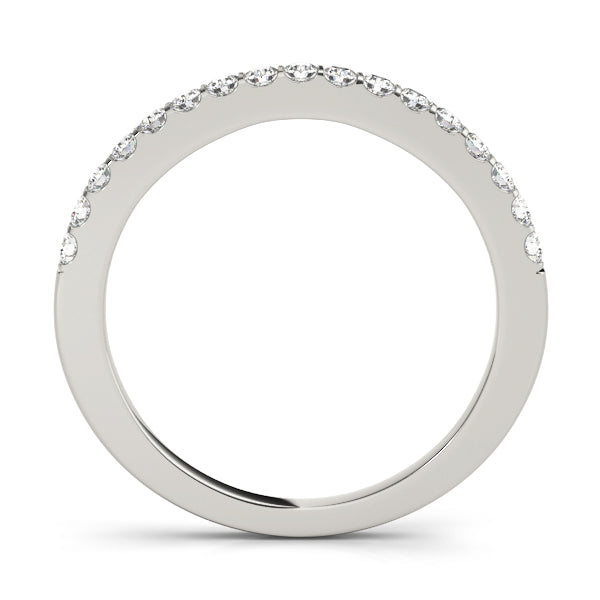 Shared Prong Half Eternity Ring in Gold & Platinum